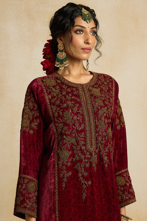 Suroor pink yoke phiran kurta