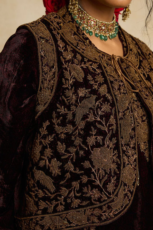 Suroor wine waistcoat