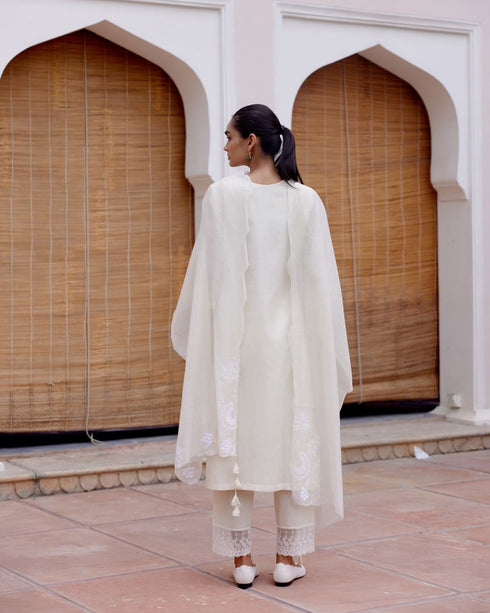 Swan floral embroidered kurta set