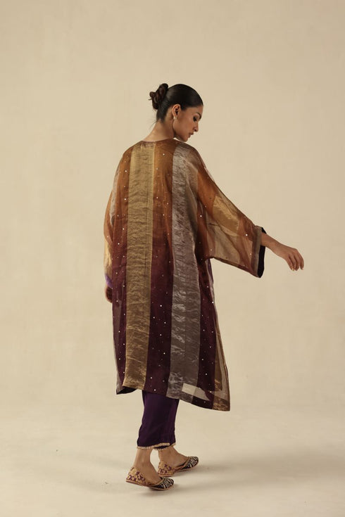 Tabeer purple kurta set