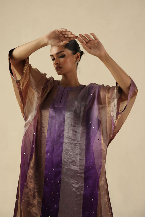 Tabeer purple kurta set