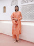 Tangerine floral kurta set