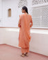 Tangerine floral kurta set