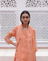 Tangerine floral kurta set