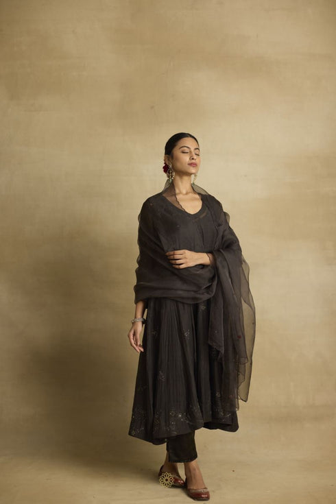 Tara charcoal kurta set