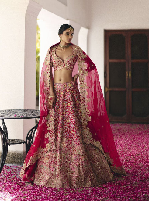 Tarangini red lehenga set