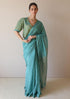Teal wildflower meadow jamdani sari