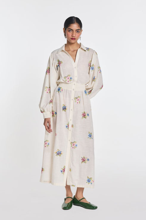 Teasel embroidered dress