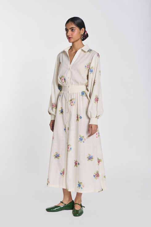 Teasel embroidered dress