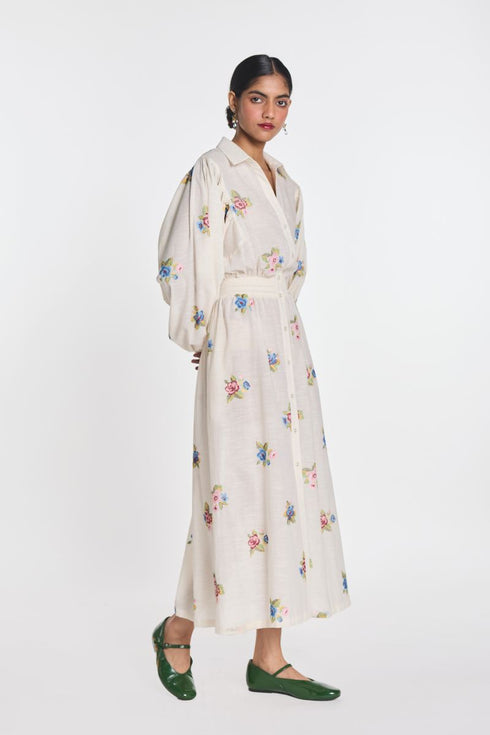 Teasel embroidered dress