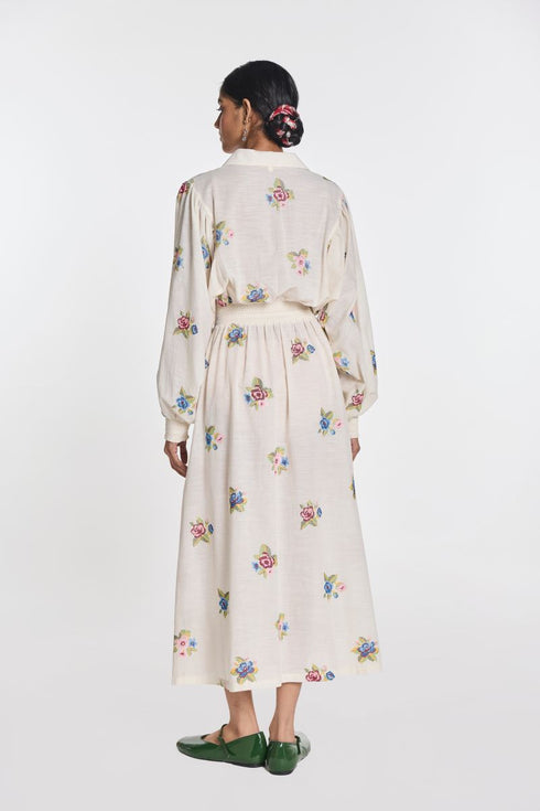 Teasel embroidered dress