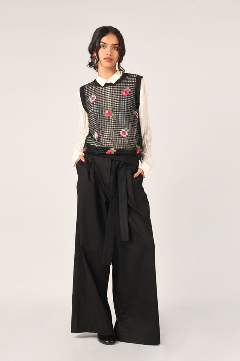 Teplitz black net cardigan top