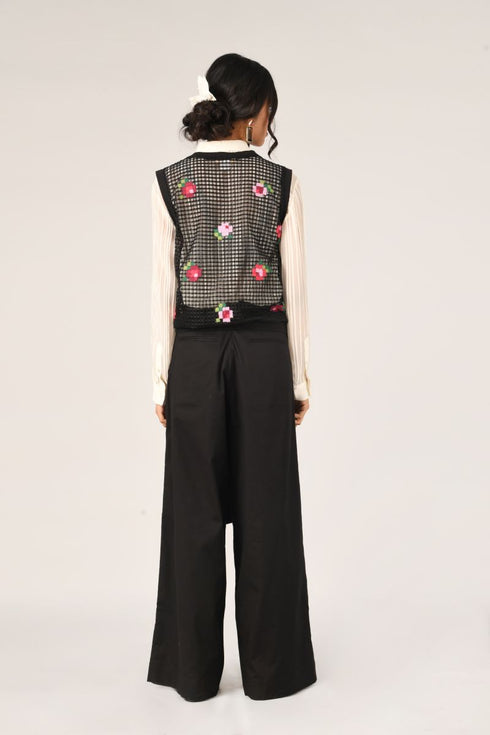 Teplitz black net cardigan top