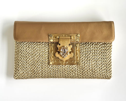 The filato gold leather flap bag