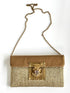 The filato gold leather flap bag