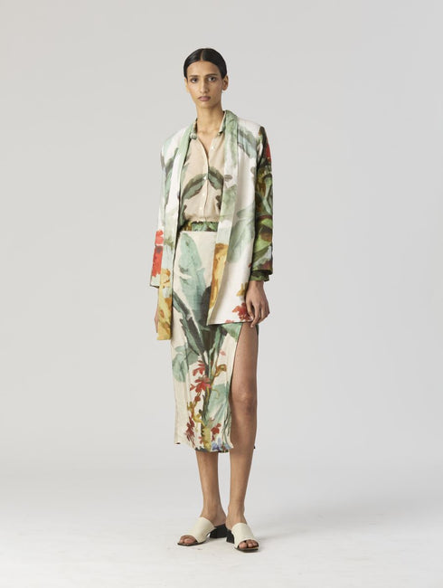 The hunt green blazer and skirt set