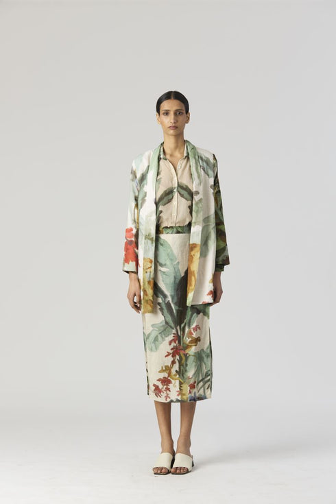 The hunt green blazer and skirt set