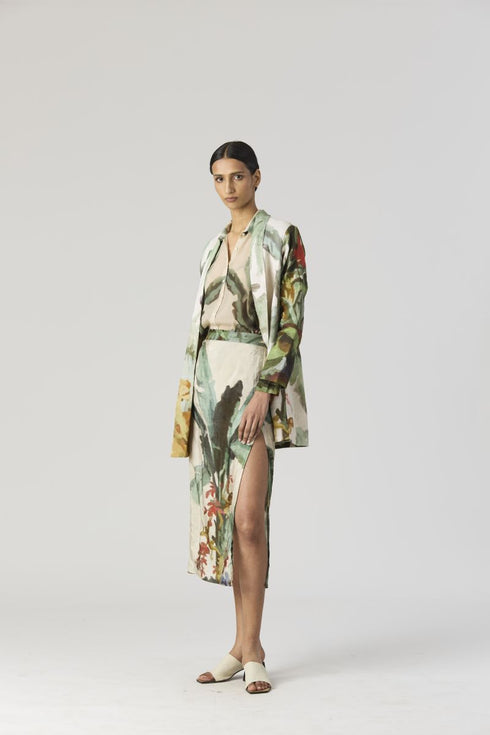 The hunt green blazer and skirt set