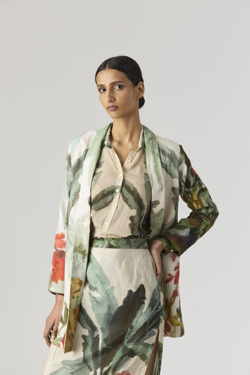 The hunt green blazer and skirt set