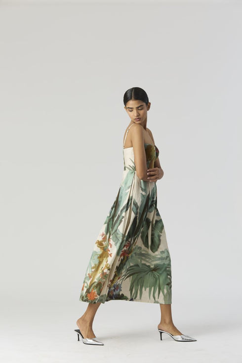 The hunt green bralette dress