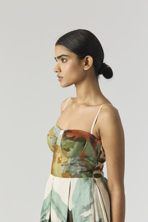 The hunt green bralette dress