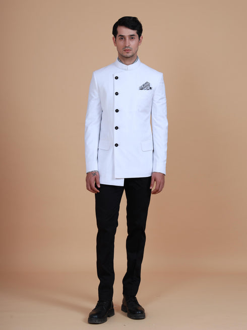 The modern asymmetric white prince coat