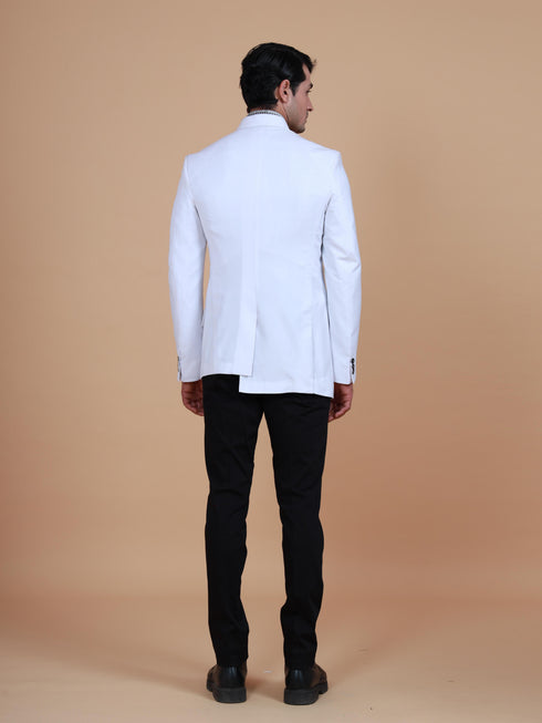 The modern asymmetric white prince coat