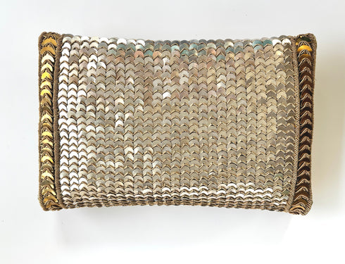 The scala silver clutch
