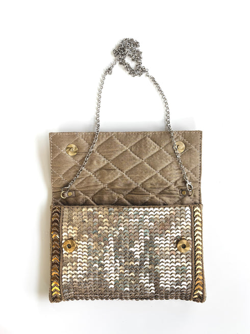 The scala silver clutch
