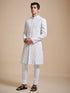 The tuck and stitch off white achkan