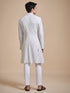 The tuck and stitch off white achkan