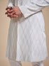 The tuck and stitch off white achkan