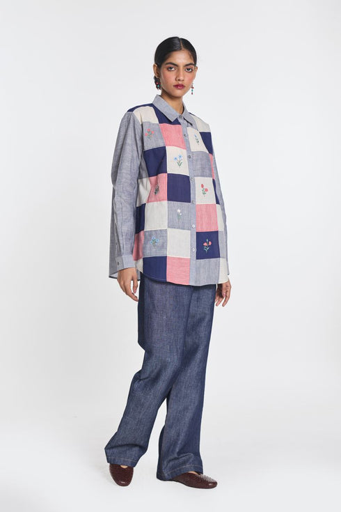 Thistle patchwork shirt