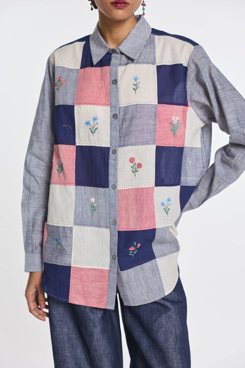 Thistle patchwork shirt
