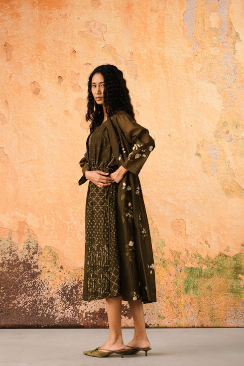 Tide olive jacket dress set