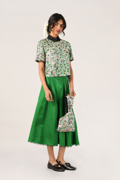 Tiffany floral sequins top