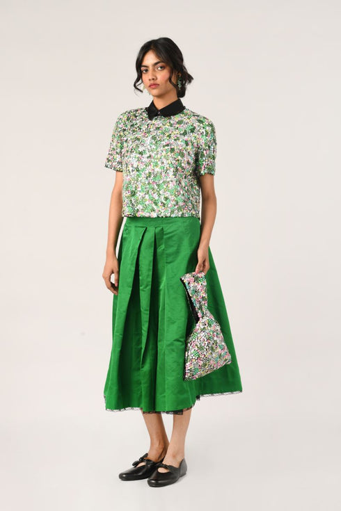 Tiffany floral sequins top