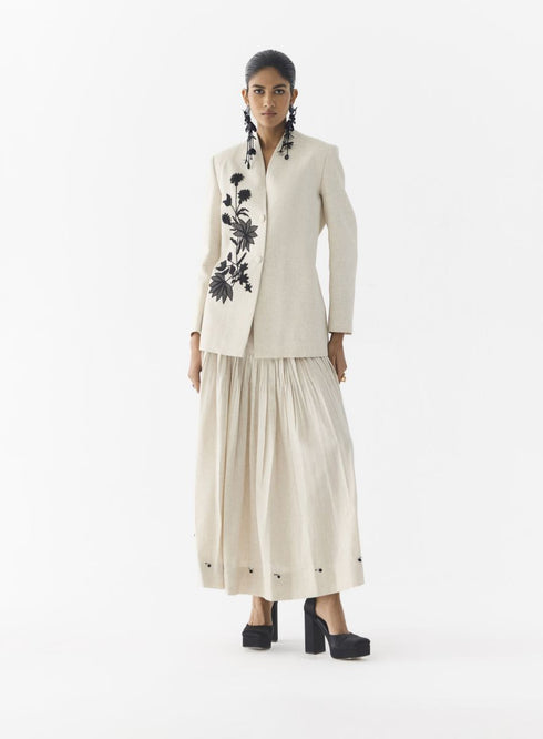 Tiger lily linen blazer and skirt