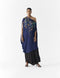 Tijori navy maharani draped dress and knot skirt