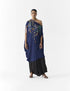 Tijori navy maharani draped dress and knot skirt