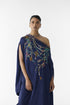 Tijori navy maharani draped dress and knot skirt