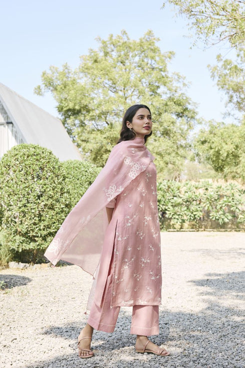 Tulip embroidered kurta set