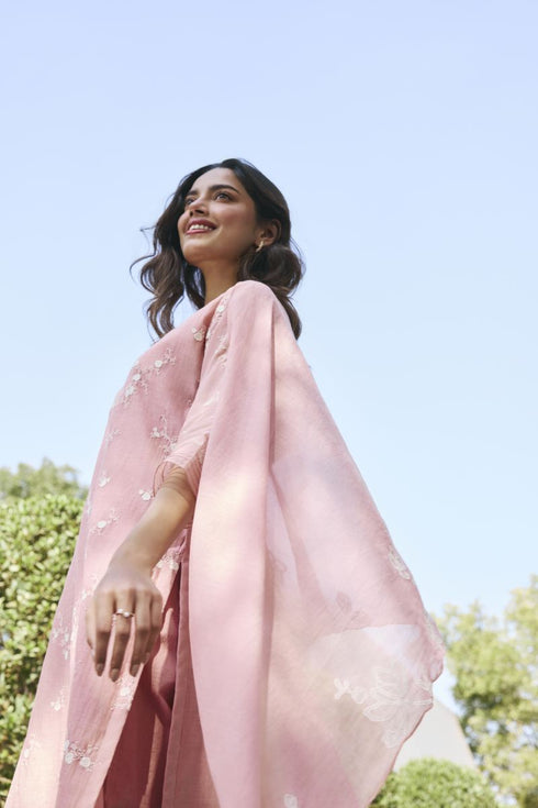 Tulip embroidered kurta set