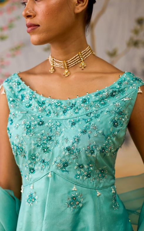 Tushita blue Sharara set