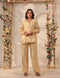 Vaayu beige V neck co-ord set