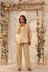Vaayu beige V neck co-ord set