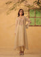 Vaayu beige applique yoke kurta set