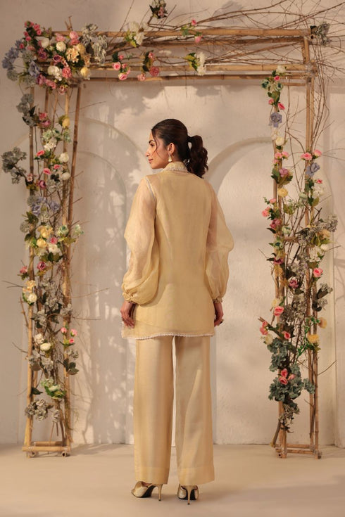 Vaayu beige jacket co-ord set