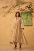 Vaayu beige pintuck collar kurta set