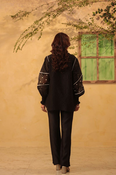Vaayu black v neck co-ord set